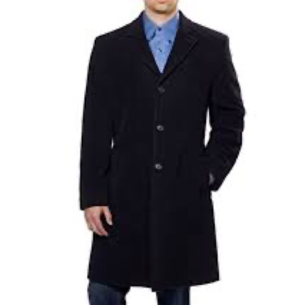 Hathaway Platinum Charcoal Wool & Cashmere Dress Coat Size 46R